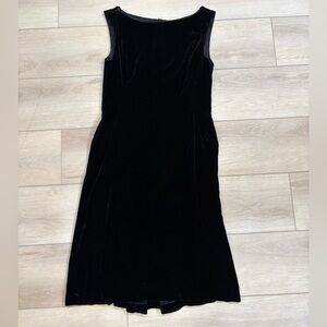 Zara Dress Medium Velvet Velour Black Sheath Midi Sleeveless Silk Blend.